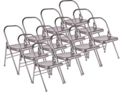 Chaise De Yoga 1 Barre Haute Grise Lot De 12