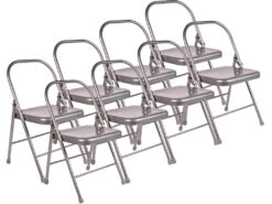 Chaise De Yoga 2 Barres Haute Grise Lot De 8