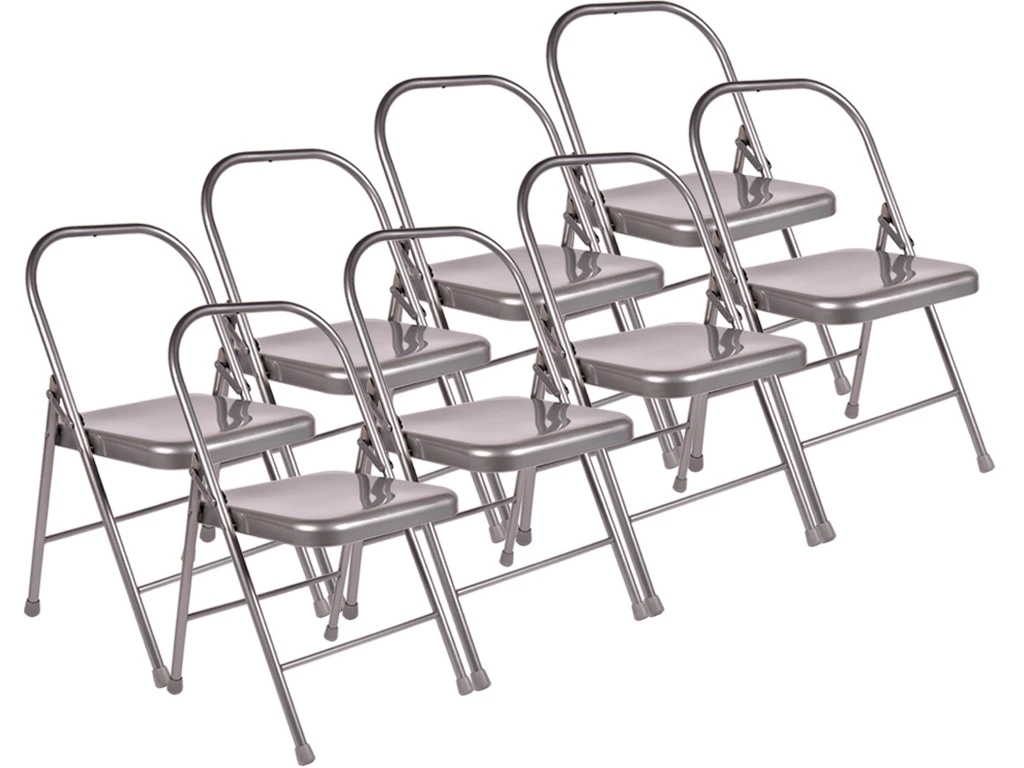 Chaise De Yoga 2 Barres Haute Grise Lot De 8 1 Chaise De Yoga 2 Barres Haute Grise Lot De 8