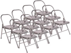 Chaise De Yoga 2 Barres Haute Grise Lot De 12