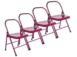Chaise De Yoga 2 Barres Haute Prune Lot De 4