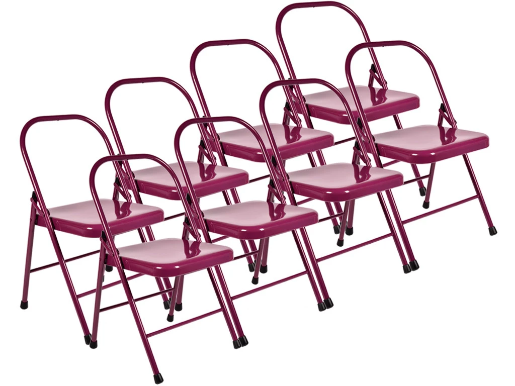 Chaise De Yoga 2 Barres Haute Prune Lot De 8 1 Chaise De Yoga 2 Barres Haute Prune Lot De 8