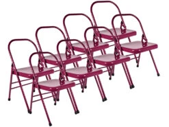 Chaise De Yoga Standard 1 Barre Prune Lot De 8