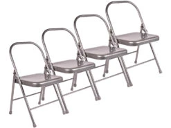 Chaise De Yoga Standard 2 Barres Grise Lot De 4