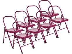 Chaise De Yoga Standard 2 Barres Prune Lot De 8