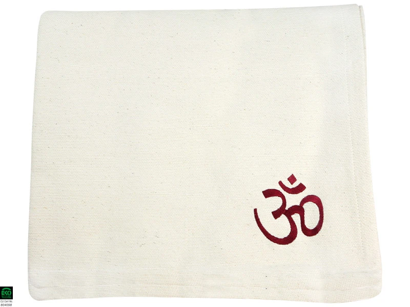 Couverture De Yoga 100% Coton Bio 150cm X 200cm Safran 2 Couverture De Yoga 100% Coton Bio 150cm X 200cm Safran – Image 2