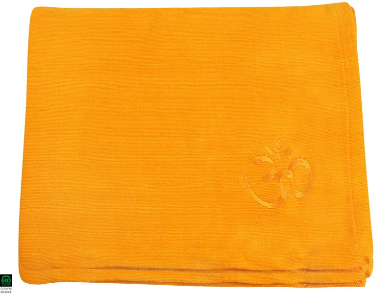 Couverture De Yoga 100% Coton Bio 150cm X 200cm Safran 3 Couverture De Yoga 100% Coton Bio 150cm X 200cm Safran – Image 3