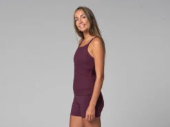 Débardeur Femme Côtelé Prune Prune XS - 36 -CHIN MUDRA Soldes debardeur femme cotele 16358423456180f9296c1df