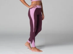 Legging De Yoga Bi-colore - Bio Prune Prune XS - 36