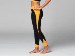 Legging De Yoga Bi-colore - Bio Noir Et Safran Noir XS - 36 -CHIN MUDRA Soldes legging de yoga bi colore bio 1635849684618115d4339d3