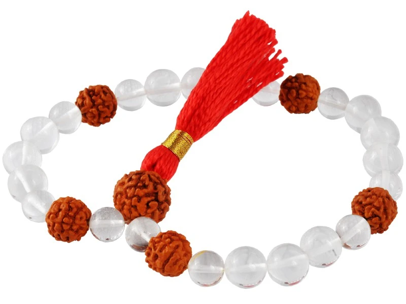 Mala 27 Perles Cristal & Rudraksha 1 Mala 27 Perles Cristal & Rudraksha