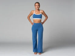 Pantalon De Yoga Femme Jazzy - Bio Bleu Bleu XS - 34 -CHIN MUDRA Soldes pantalon de yoga femme jazzy bio 163584725461810c564b501