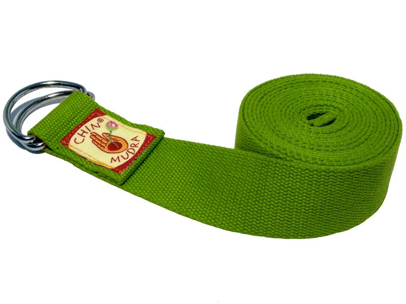 Sangle De Yoga 100% Coton Bio Boucle 1/2 Lune Vert 1 Sangle De Yoga 100% Coton Bio Boucle 1/2 Lune Vert