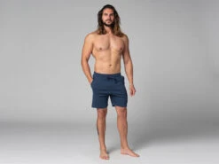 Short De Yoga Homme - Coton Bio Bleu Bleu S - 38/40 -CHIN MUDRA Soldes short de yoga homme coton bio 1635436643617ac86301b24