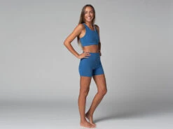 Short De Yoga Slim - Bio Bleu Bleu XS - 36 -CHIN MUDRA Soldes short de yoga slim bio 16358457876181069b5191b