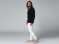 T-Shirt TAPAN 3 Boutons 100% Bio Noir Noir S - 38/40 -CHIN MUDRA Soldes t shirt tapan 3 boutons 100 bio 1635340456617950a8537c6