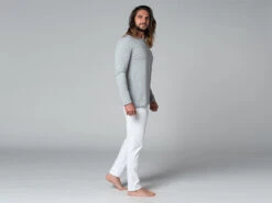 T-Shirt Tapan Manches Longues 100% Bio Gris Gris S - 38/40 -CHIN MUDRA Soldes t shirt tapan manches longues 100 bio 1635346057617966898bfaf