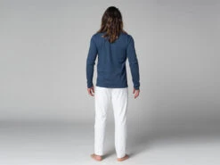 T-Shirt Tapan Manches Longues 100% Bio Bleu Bleu S - 38/40 -CHIN MUDRA Soldes t shirt tapan manches longues 100 bio 1635346349617967ad5c27d