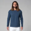T-Shirt Tapan Manches Longues 100% Bio Bleu Bleu S - 38/40 -CHIN MUDRA Soldes t shirt tapan manches longues 100 bio 163534646861796824a3755
