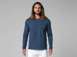 T-Shirt Tapan Manches Longues 100% Bio Bleu Bleu S - 38/40