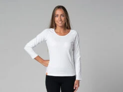 T-Shirt Tara M/L Col Large 100% Bio Blanc Blanc XS - 36