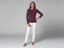 T-Shirt Tara M/L Ras Du Cou Bio Prune Prune XS - 36 -CHIN MUDRA Soldes t shirt tara m l ras du cou bio 1635260001617816612c832