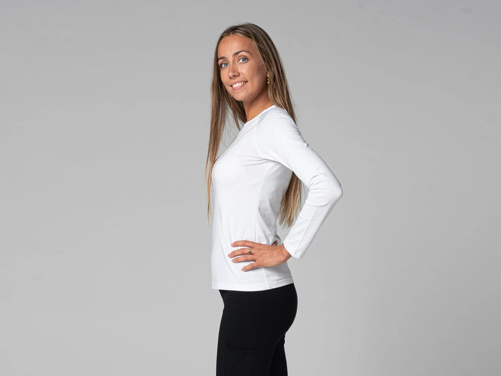 T-Shirt Tara M/L Ras Du Cou Bio Blanc Blanc XS - 36 4 T-Shirt Tara M/L Ras Du Cou Bio Blanc Blanc XS - 36 – Image 4